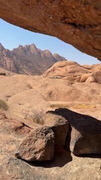 Spitzkoppe rock arch in the Namib Desert of Namibia.