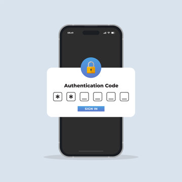2fa authentication password secure notice login verification in smartphone phone, two factor or multi factor icon