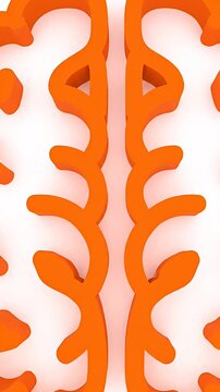 Simple orange brain icon on white background.