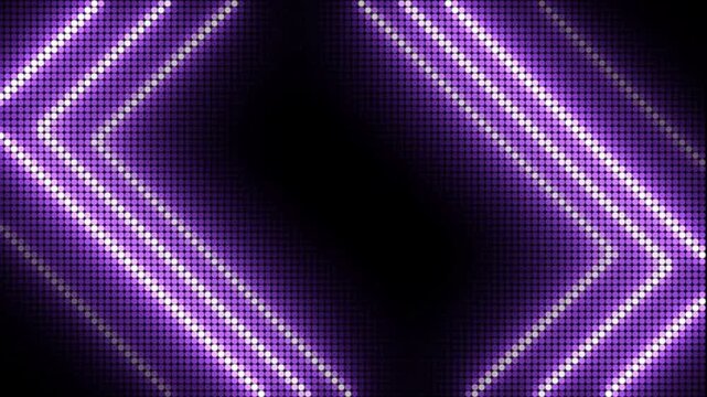 Purple Glowing Marquee Light Board Neon Sign Chevron Arrow Banner Animation on Black Background
