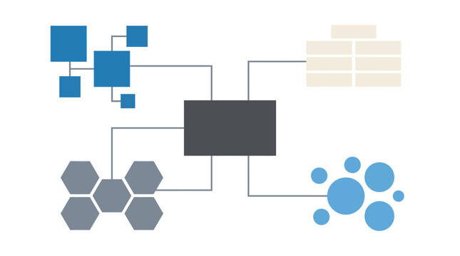 Hybrid Database Integration Management and Enterprise Polyglot Data Schema Mapping Automation Infrastructure Concept
