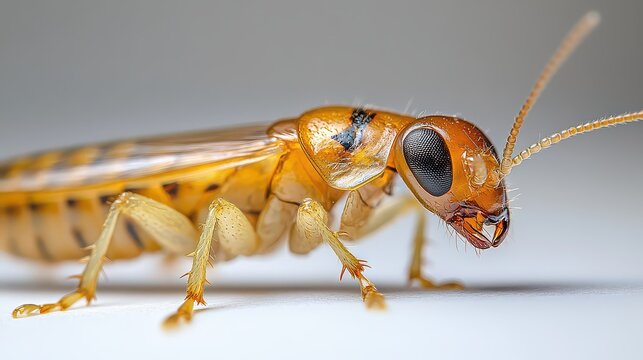 Close-up of termite on white background