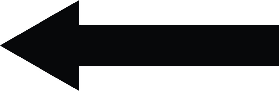 Black long arrows. directional arrow symbol. pointing to the left side arrow.  large size Black Arrow.  Forward Movement and Choice