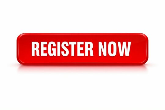 Red register now button with white text for website call to action