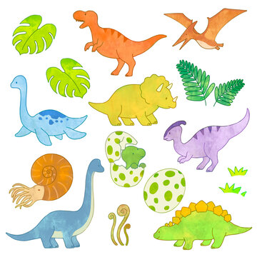 かわいい恐竜のイラストセット