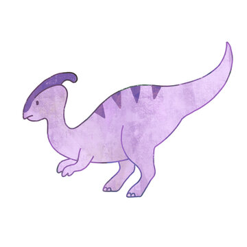 かわいい恐竜のイラスト　パラサウロロフス