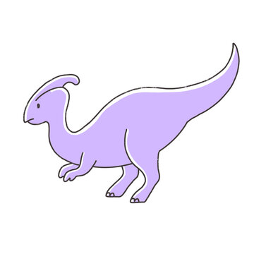 かわいい恐竜のイラスト　パラサウロロフス