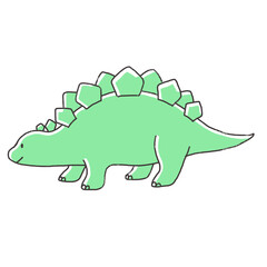 かわいい恐竜のイラスト　ステゴザウルス © みずたにいぬ