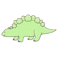 かわいい恐竜のイラスト　ステゴザウルス © みずたにいぬ
