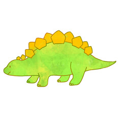 かわいい恐竜のイラスト　ステゴザウルス © みずたにいぬ