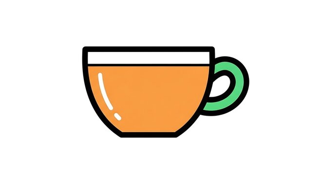 Wooden coffee cup with handle isolated.