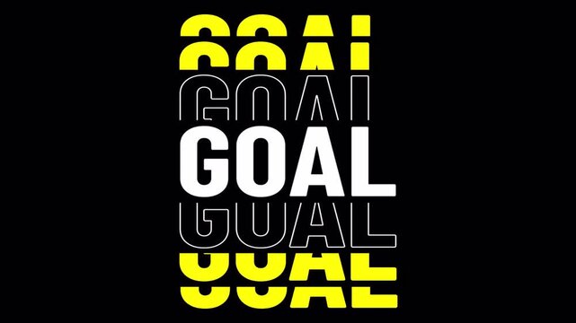 Goal Typography Animation with Reflection | Football Soccer Goal Celebration | Bold Sports Score Text Motion Graphic | Dynamic Title Reveal | Alpha Channel