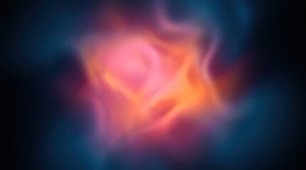 Fototapeta premium Abstract glowing flame light in dark blue haze