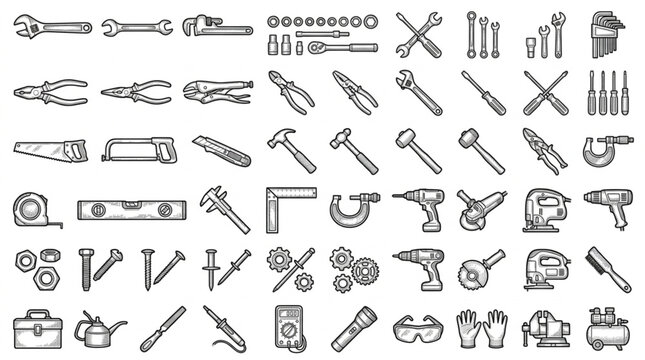 Collection of various hand tools.