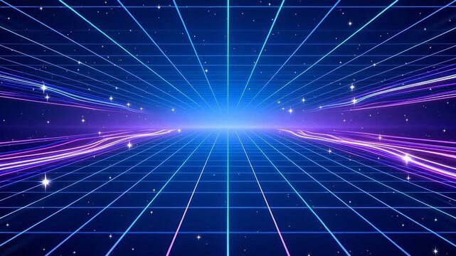 Futuristic grid star field
