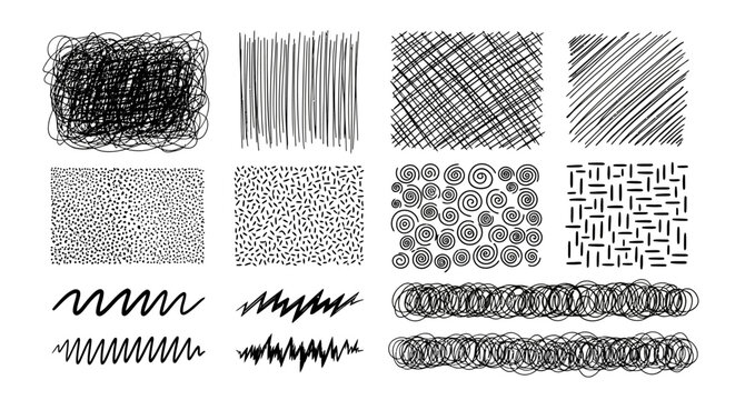 Black and white texture patterns, seamless designs, vector graphics, backgrounds
