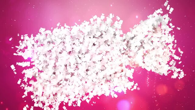 Photography Lens Snapshot Icon Reveal Animated with Thousands of Tiny Picture Particles