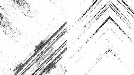 Naklejka premium Grunge texture with angled brushstrokes a distressed black and white pattern on a transparent background abstract art artistic