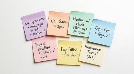 Obraz premium Colorful sticky notes for organization.