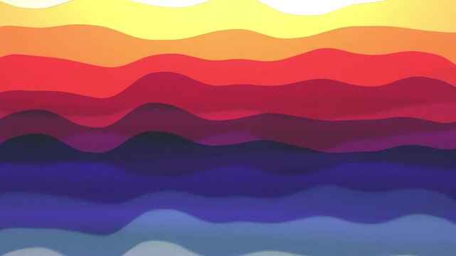 Abstract Sunset Waves Looping Background Animation
