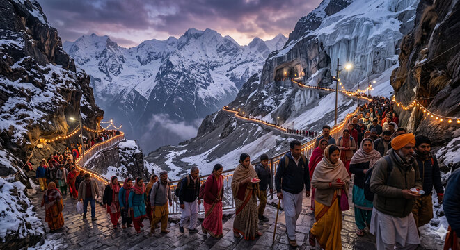 Sacred Char Dham Pilgrimage Route in Uttarakhand India