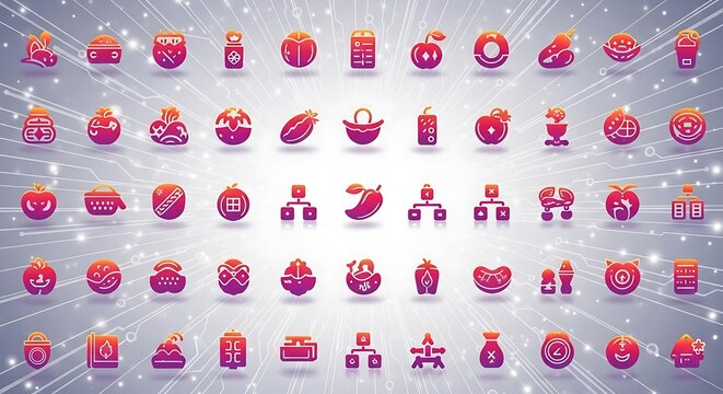 Colorful heart pattern on pink background with hearts.