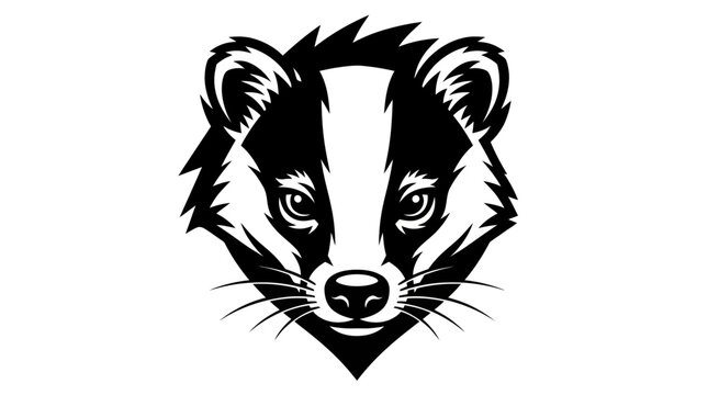 Badger Head Silhouette - Vector Graphic