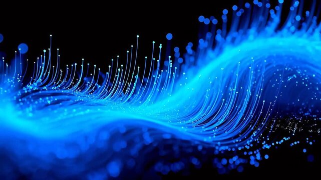 Blue fiber optic wave pattern