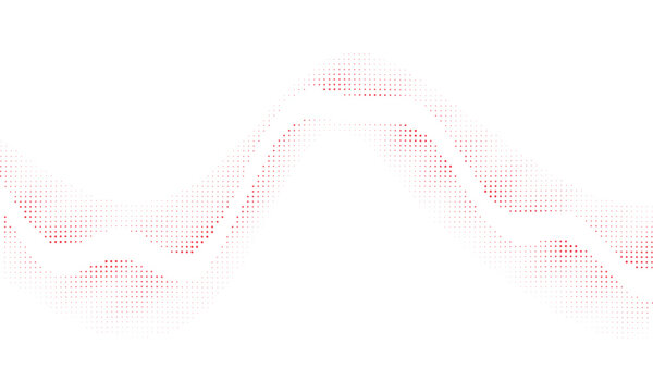 Abstract waveform pattern with soft pink dots against a bright white background symbolizing data flow and digital signals