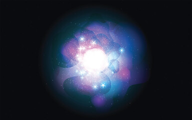 Abstract Vector Spiral Galaxy Nebula Universe Cosmic Space Background Flat Graphic Design © SuperSuplex