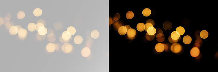 Glowing golden light orbs with sparkling glitter dust, radiant festive illumination and luxury bokeh effect png © Alehandro