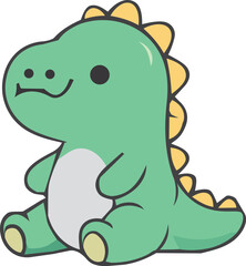 Fototapeta premium Cute little dinosaur character vector icon illustration