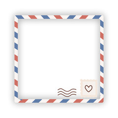 Obraz premium Vintage Airmail Postcard Photo Frame with Postage Stamp