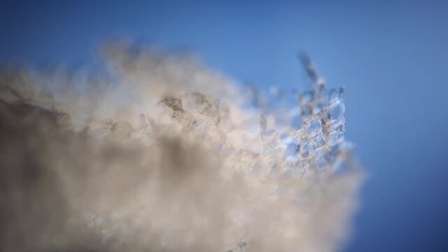 Polystyrene microstructure under microscope, close up of expanded EPS plastic foam cell texture