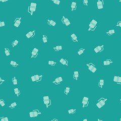 Fototapeta premium Green Hand grenade icon isolated seamless pattern on green background. Bomb explosion. Vector