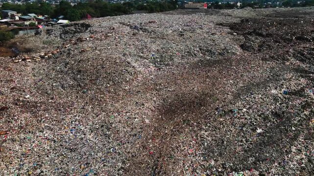 Aerial Footage of TPA Antang Waste Facility in Makassar Indonesia