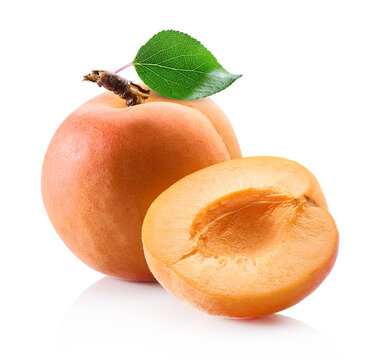 Apricot slice isolated on white background