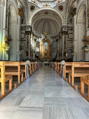 Fototapeta premium Peaceful Moment Inside Cathedral. Interior of the Church.