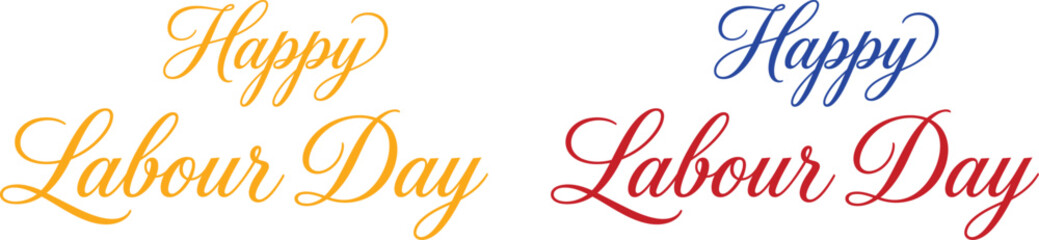 happy labour day typography set with elegant calligraphy script for holiday greeting cards and festive posters © DILARA