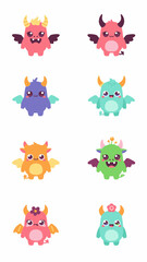 Obraz premium set of funny monsters