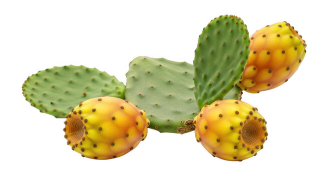 Fresh ripe prickly pear cactus fruits in natural daylight close-up