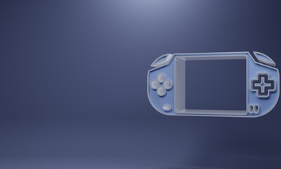 Purple Portable video game console icon isolated on purple background. Gamepad sign. Gaming concept. Minimalism concept. 3D render illustration © Vadim