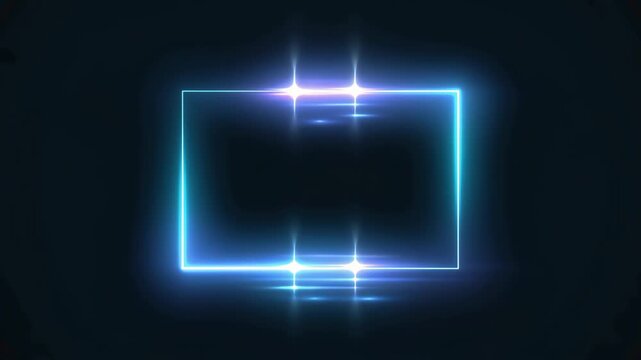 Rectangular glowing frame with rhythmic energy pulses hitting the edges