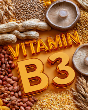 Vitamin B3 Niacin Food Sources with Peanuts, Mushrooms, Grains and Legumes