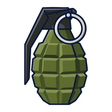 3D Cartoon Hand Grenade Isolated