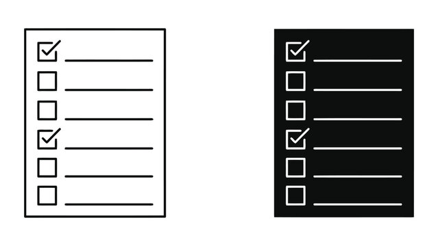 Task list checklist icon with completed and pending action boxes for business