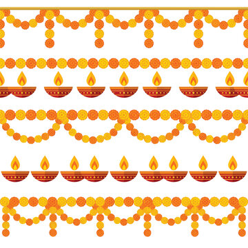 Traditional Indian Diwali lamp pattern design.