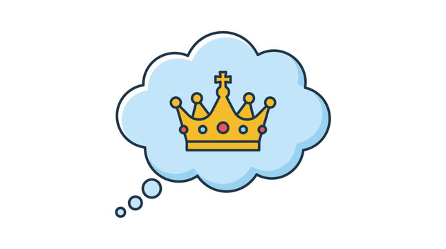 Fool's Paradise on a Happy Day with Crown and Cloud Illustration