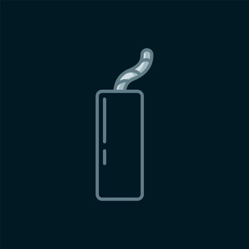 Line Detonate dynamite bomb stick and timer clock icon isolated on black background. Time bomb - explosion danger concept. Flat filled outline style with shadow. Vector