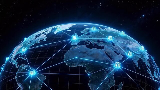 Global network connections on Earth